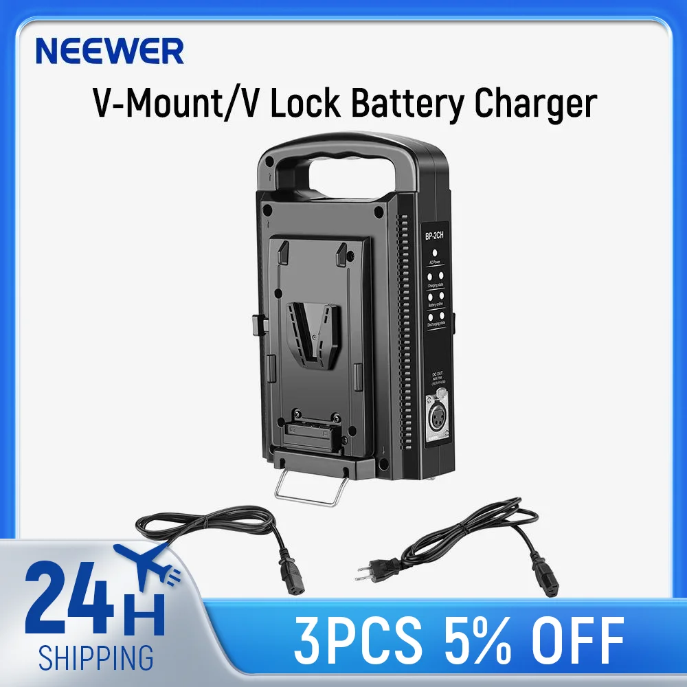 Neewer Camera V-Mount/V Lock Dual Channel Battery Charger with DC 16.5V Power Supply, Compatible with All V-Mount Plates
Neewer Camera V-Mount/V Lock Dual Channel Battery Charger with DC 16.5V Power Supply, Compatible with All V-Mount Plates