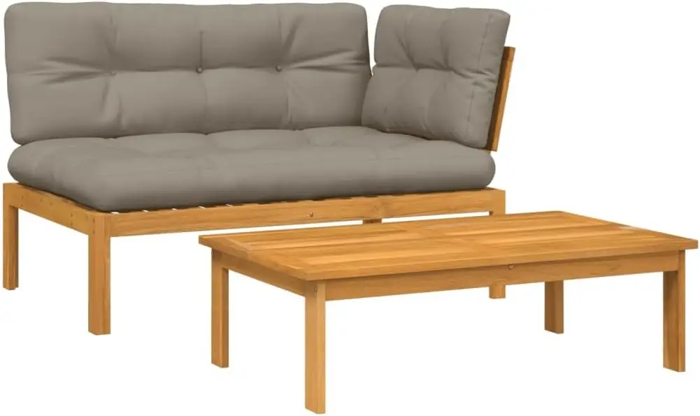 Modular Outdoor Sofa Set Taupe Solid Acacia Wood Medium Seating for Four with Polyester Cushions
Modular Outdoor Sofa Set Taupe Solid Acacia Wood Medium Seating for Four with Polyester Cushions