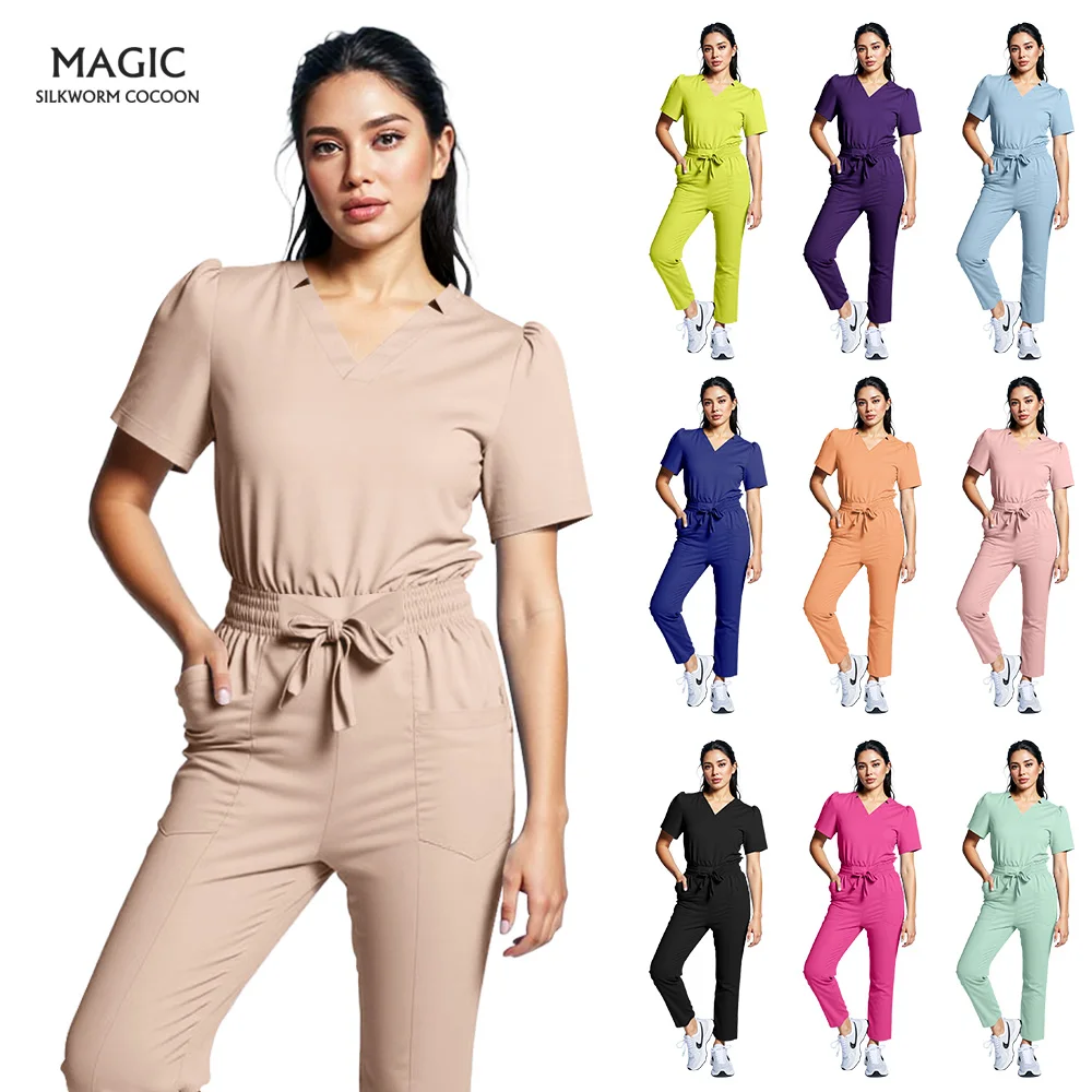 Medical Accessories Hospital Nurse Work Uniform Solid Color Scrub Set Vet Workwear Health Service Nursing Top and Pant Women Men
Medical Accessories Hospital Nurse Work Uniform Solid Color Scrub Set Vet Workwear Health Service Nursing Top and Pant Women Men