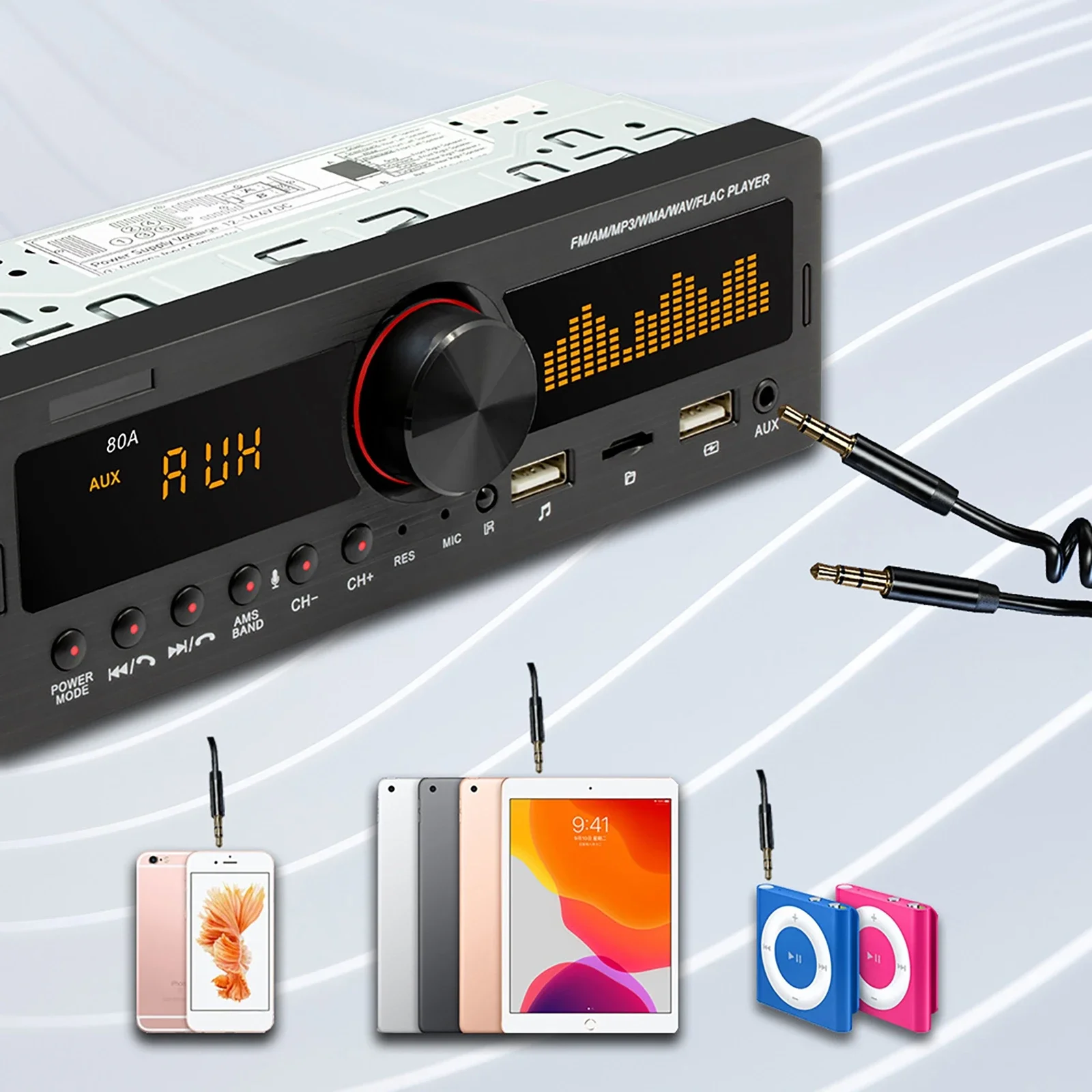 Car Bluetooth Radio Stereo Audio Bluetooth AM FM MP3 Player SD USB Classic Stereo Audio Playe APP Remote Control
Car Bluetooth Radio Stereo Audio Bluetooth AM FM MP3 Player SD USB Classic Stereo Audio Playe APP Remote Control