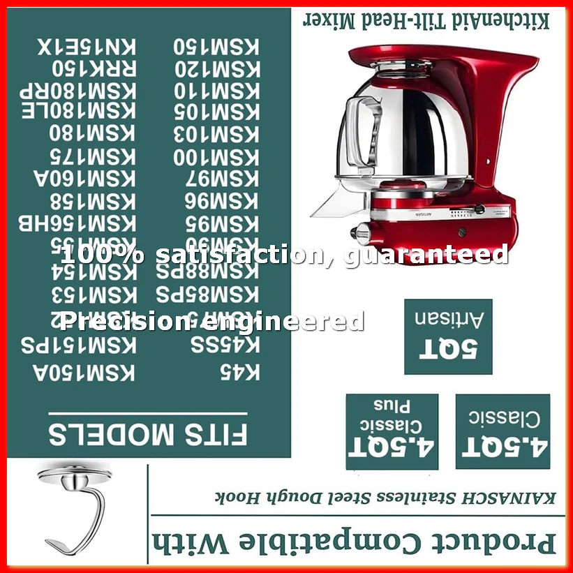 Mixers Attachment Flex Edge Beater Dough Hook K45WW 6-Wire Whip for 4.5-5 Quart Tilt-Head Stand Mixer Parts-ROWI
Mixers Attachment Flex Edge Beater Dough Hook K45WW 6-Wire Whip for 4.5-5 Quart Tilt-Head Stand Mixer Parts-ROWI