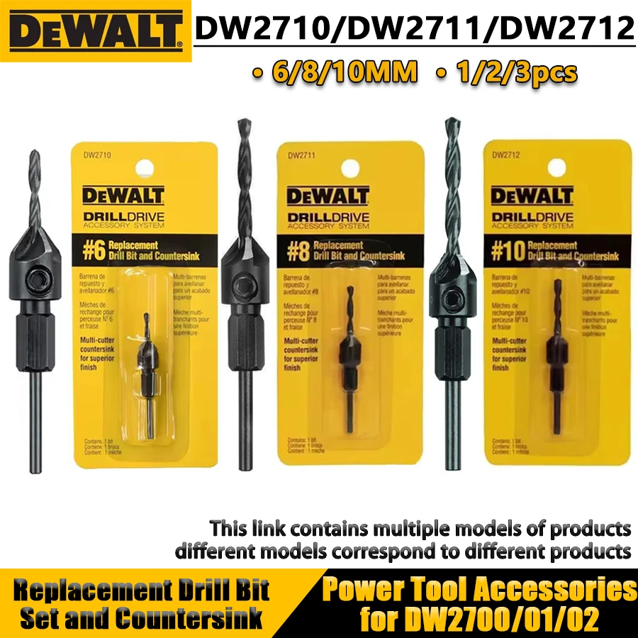 DEWALT DW2710/DW2711/DW2712 6/8/10MM Replacement Drill Bit Set and Countersink Wood Drilling Holes Power Tool Accessories
DEWALT DW2710/DW2711/DW2712 6/8/10MM Replacement Drill Bit Set and Countersink Wood Drilling Holes Power Tool Accessories