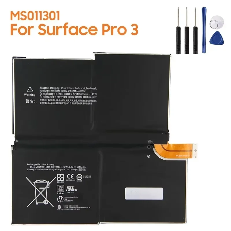 New Replacement Battery MS011301 G3HTA005H G3HTA009H For Microsoft Surface Pro 3 Pro3 Rechargeable Batteries 5547mAh
New Replacement Battery MS011301 G3HTA005H G3HTA009H For Microsoft Surface Pro 3 Pro3 Rechargeable Batteries 5547mAh