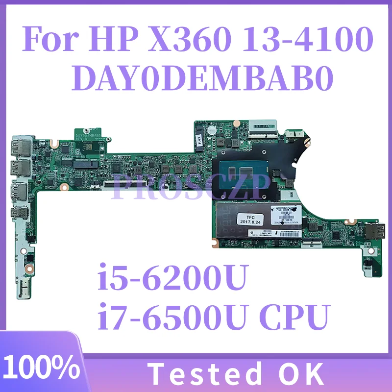 DAY0DEMBAB0 For HP X360 13-4100 13-4172NA 13-4196DX Laptop Motherboard With i5-6200U i7-6500U CPU 8GB-RAM 861991-601 861992-601
DAY0DEMBAB0 For HP X360 13-4100 13-4172NA 13-4196DX Laptop Motherboard With i5-6200U i7-6500U CPU 8GB-RAM 861991-601 861992-601