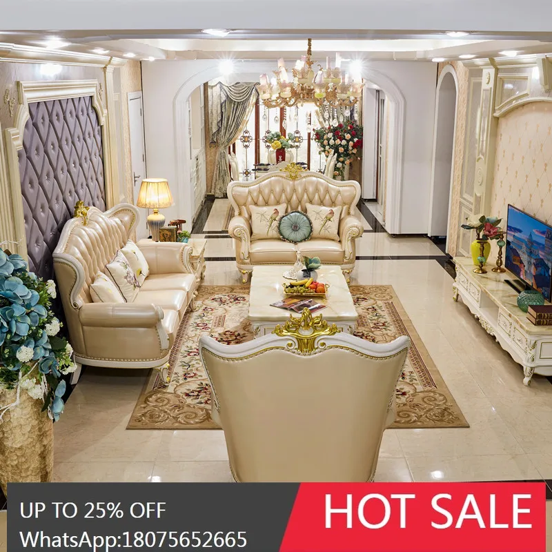 SGF European Style Sofa Genuine Leather Hong Kong Style Light Luxury Solid Wood Carved Sofa Set
SGF European Style Sofa Genuine Leather Hong Kong Style Light Luxury Solid Wood Carved Sofa Set