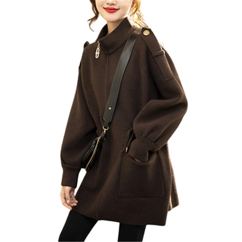 2023 new woolen stand collar waist closing coat loose casual solid color women's winter clothing A1145
2023 new woolen stand collar waist closing coat loose casual solid color women's winter clothing A1145
