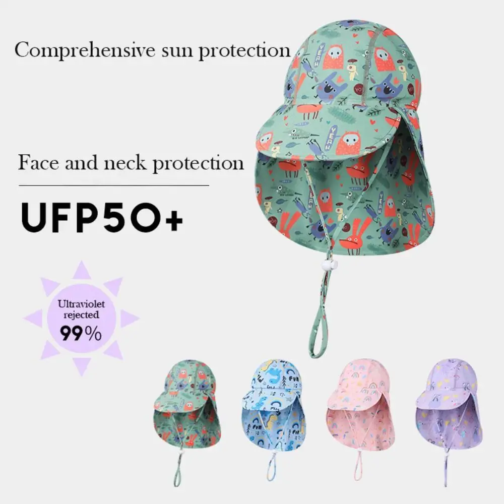 Cartoon Pattern Printing Summer Baby Bucket Hat Breathable Widen Children's Beach Shawl Sun Hat Big Brim with Neck Ear Covers
Cartoon Pattern Printing Summer Baby Bucket Hat Breathable Widen Children's Beach Shawl Sun Hat Big Brim with Neck Ear Covers
