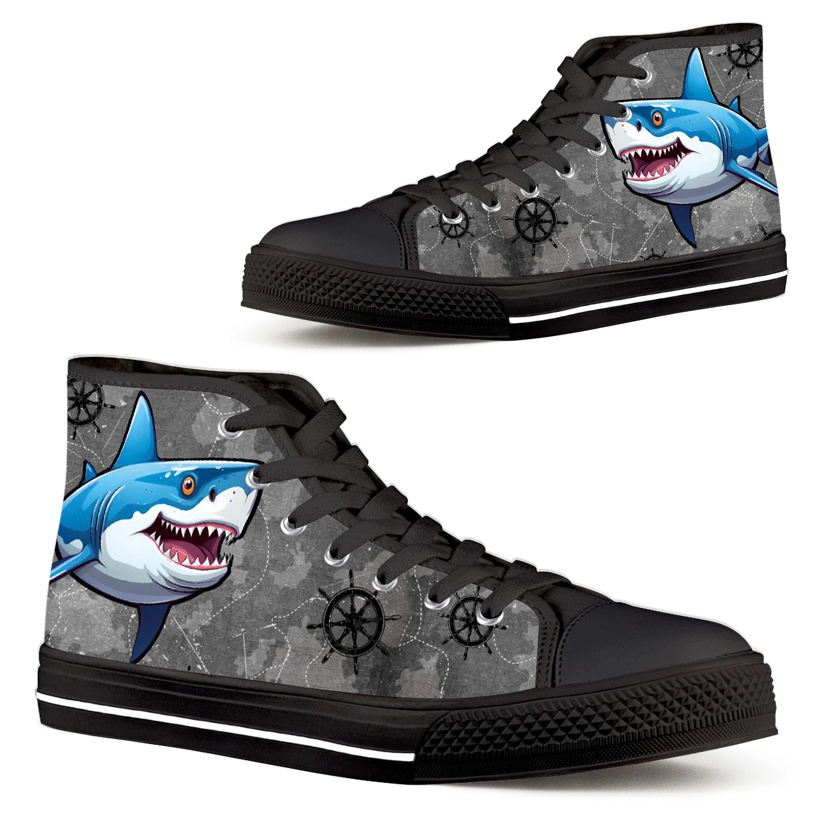 ELVISWORDS Shark 3D Printed Shoes Cartoon Shark High Top Women's Shoes Black Comfortable Casual Sports Shoes Girls Tennis Shoes
ELVISWORDS Shark 3D Printed Shoes Cartoon Shark High Top Women's Shoes Black Comfortable Casual Sports Shoes Girls Tennis Shoes