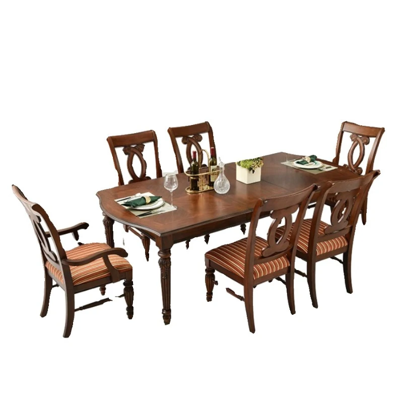 All solid wood dining table American light retro all solid wood dining table simple dining table and chair combination rectangul
All solid wood dining table American light retro all solid wood dining table simple dining table and chair combination rectangul