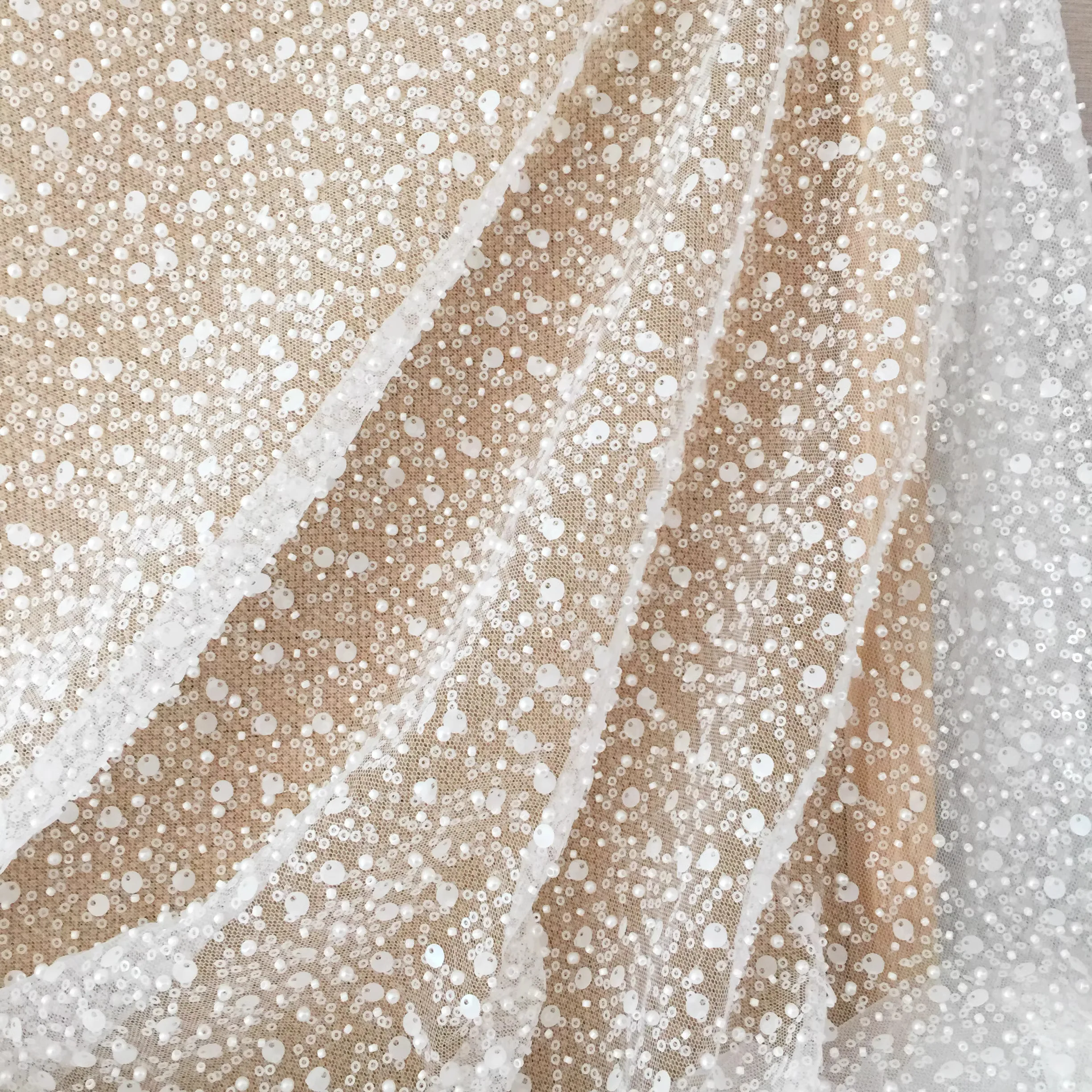 One meter lace fabric for sewing 3D nail bead glitter tissus DIY dress veil lace accessories fabric
One meter lace fabric for sewing 3D nail bead glitter tissus DIY dress veil lace accessories fabric