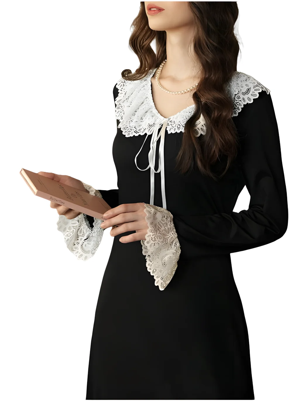 Elegant Autumn French Lace Dress with Bow Long Sleeve Slim Bottom Black Playful Princess Style for Fashion Girls Age Reduction
Elegant Autumn French Lace Dress with Bow Long Sleeve Slim Bottom Black Playful Princess Style for Fashion Girls Age Reduction