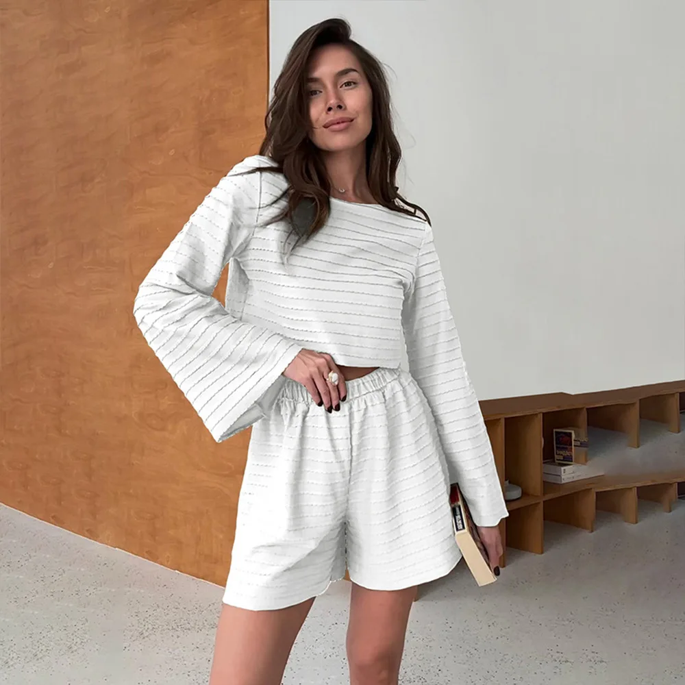 Round Neck Long Sleeve Pajamas Set 2025 Spring and Summer New Shorts Pajamas Casual Home Wear Women
Round Neck Long Sleeve Pajamas Set 2025 Spring and Summer New Shorts Pajamas Casual Home Wear Women