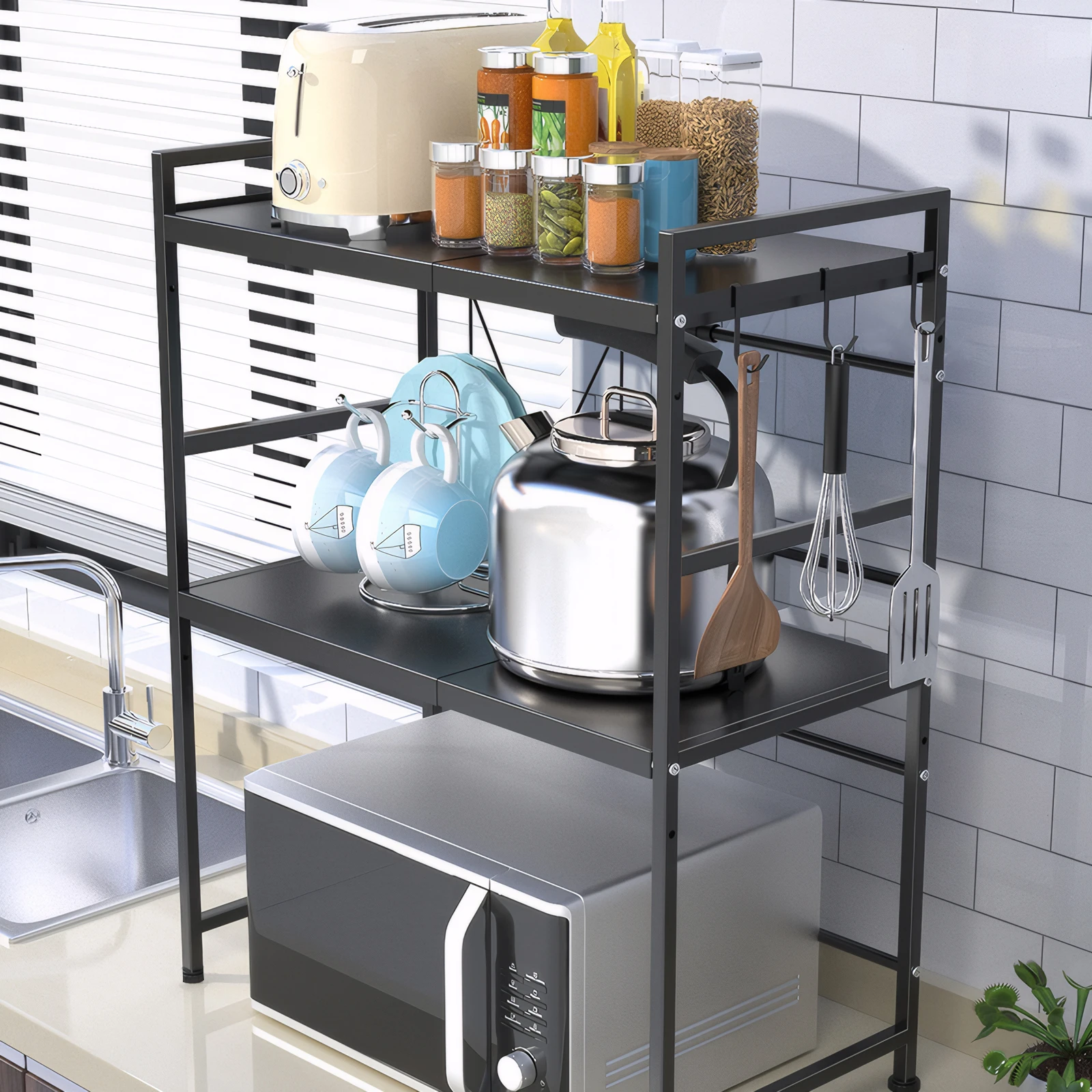 2 Tier Seasoning Storage Rack Retractable Condiment Organizer Stand Wear Resist for Countertop Kitchen Utensils Tableware
2 Tier Seasoning Storage Rack Retractable Condiment Organizer Stand Wear Resist for Countertop Kitchen Utensils Tableware