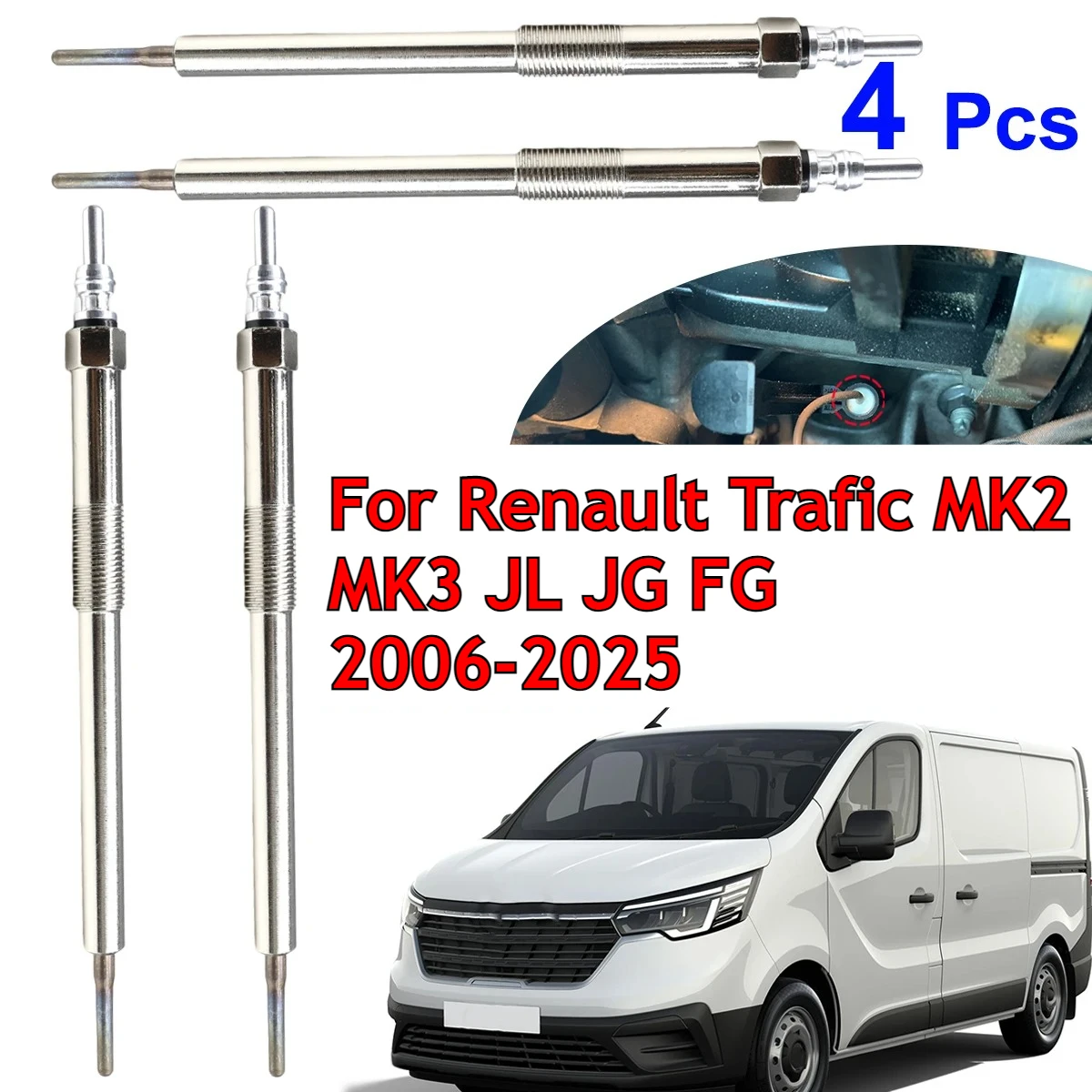 4PC For Renault Trafic MK2 MK3 JL JG FG 2006 2007-2025 1.6 2.0 dCi Diesel Heater Nickel Plating Glow Plugs 4.5V 110650819R Parts
4PC For Renault Trafic MK2 MK3 JL JG FG 2006 2007-2025 1.6 2.0 dCi Diesel Heater Nickel Plating Glow Plugs 4.5V 110650819R Parts