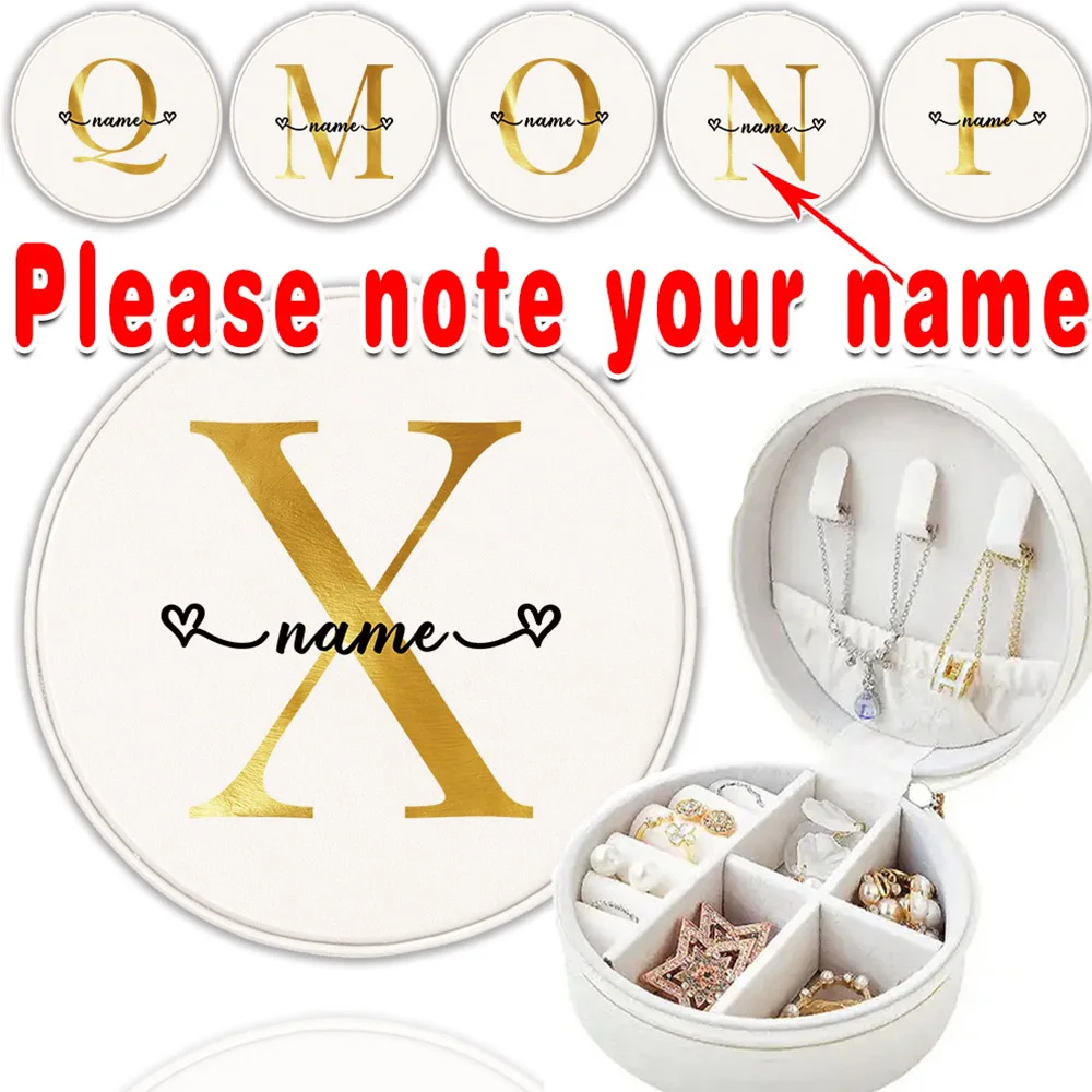 Customized Name Women Portable Zipper Jewelry Box Round Necklace Ring Organizer Holder Leather Display Case Travel Storage Bag
Customized Name Women Portable Zipper Jewelry Box Round Necklace Ring Organizer Holder Leather Display Case Travel Storage Bag