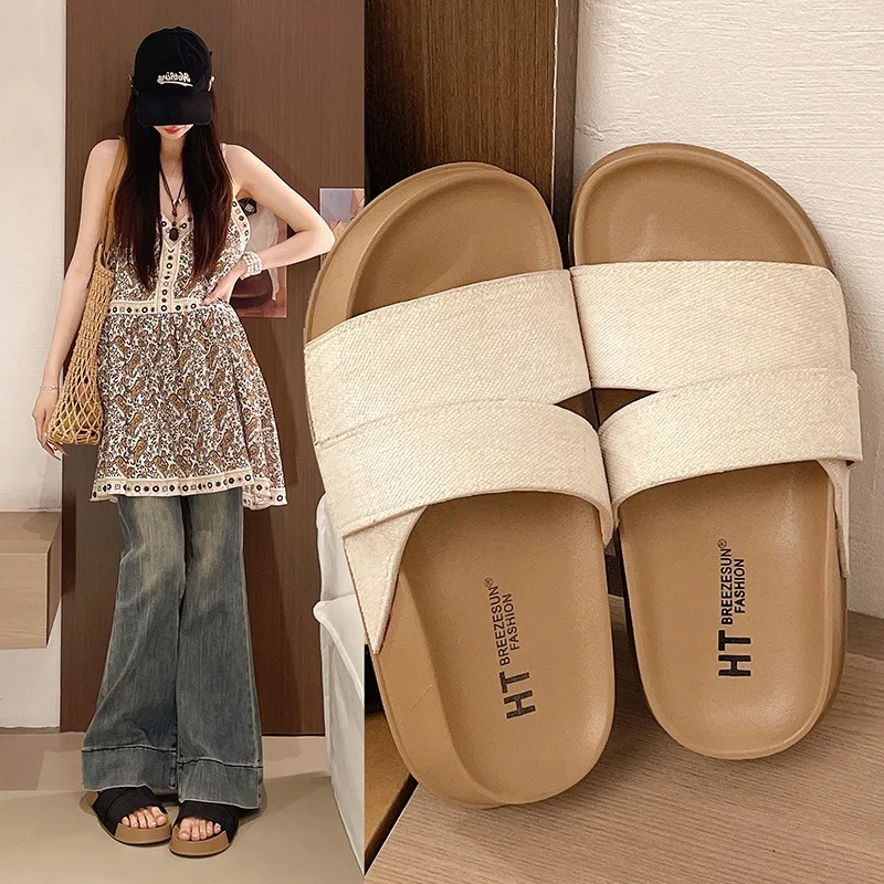 Summer Platform Slides for Women - Casual, Lazy, Criss-cross Suede, Beach Vacation Style, Versatile One-strap Sandals
Summer Platform Slides for Women - Casual, Lazy, Criss-cross Suede, Beach Vacation Style, Versatile One-strap Sandals
