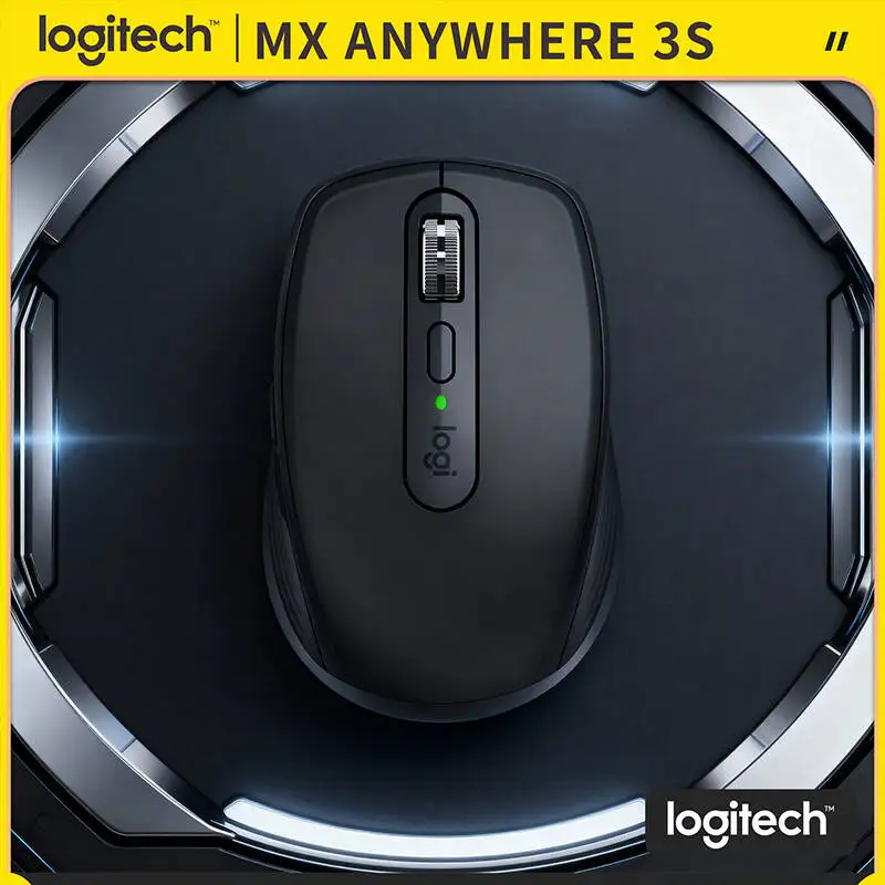 Logitech MX Anywhere 3S Creator Mouse - 8K DPI Darkfield, Hyper-Scroll, Silent Click, USB-C Quick Charge for Design