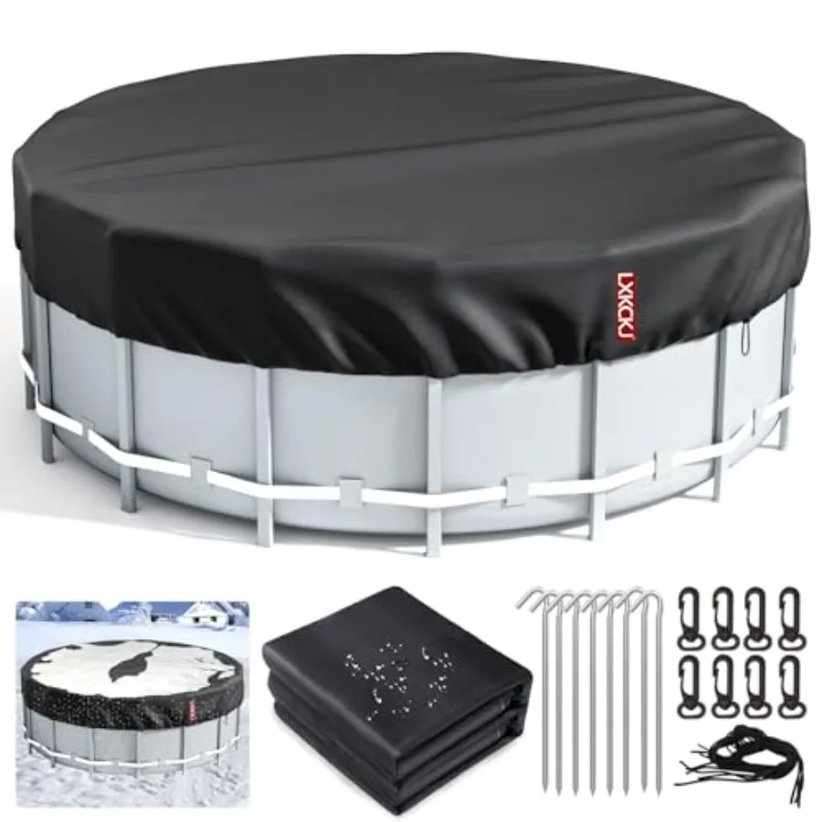 21 Ft Round Pool Cover for Above Ground Pool, PE Tarp Winter Cover in Black with Drawstring Design for Waterproof, Dustproof, a
21 Ft Round Pool Cover for Above Ground Pool, PE Tarp Winter Cover in Black with Drawstring Design for Waterproof, Dustproof, a