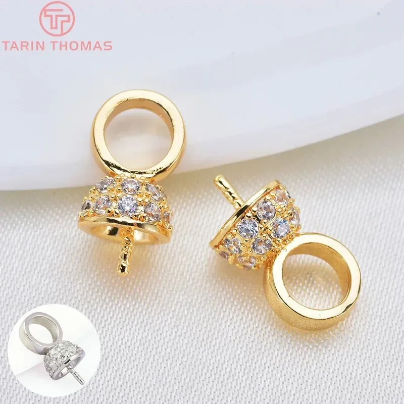 (3222)4PCS 13x6.5MM 24K Gold Color Plated Brass with Zircon Half Pins Bead Caps High Quality DIY Jewelry Making Findings
(3222)4PCS 13x6.5MM 24K Gold Color Plated Brass with Zircon Half Pins Bead Caps High Quality DIY Jewelry Making Findings