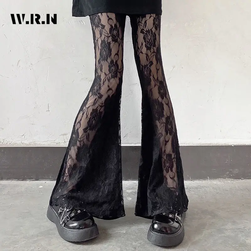 2024 Spring Sexy Casual Style Floral High Waist Flare Pants Women's Fashion Vintage Wide Leg Black Lace Full Length Trousers
2024 Spring Sexy Casual Style Floral High Waist Flare Pants Women's Fashion Vintage Wide Leg Black Lace Full Length Trousers