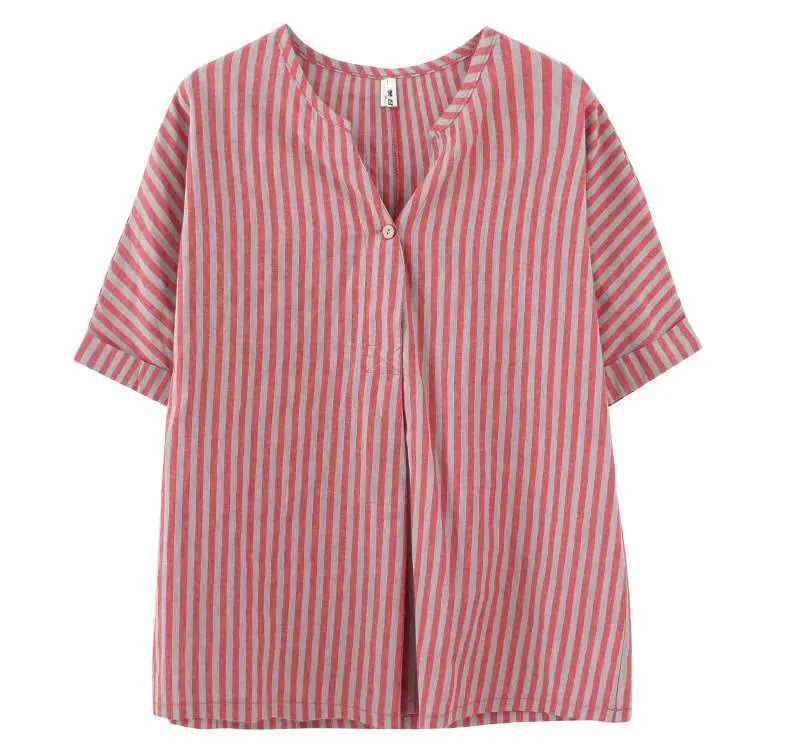 New Onebutton Loose Vne Linen ortsved irt Women's Striped Polyester Fiber Spring ort Sve Casual irt
New Onebutton Loose Vne Linen ortsved irt Women's Striped Polyester Fiber Spring ort Sve Casual irt