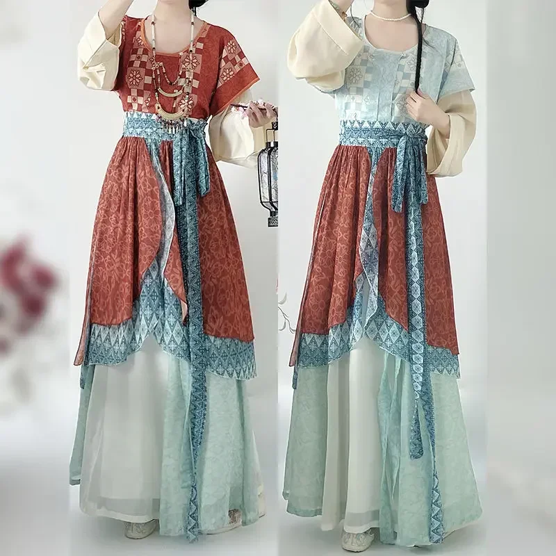 Original Tang Dynasty Round Neck Hanfu Dress Suit for Women 2 Color Ethnic Style Halloween Cosplay Costumes Vestido Oriental
Original Tang Dynasty Round Neck Hanfu Dress Suit for Women 2 Color Ethnic Style Halloween Cosplay Costumes Vestido Oriental
