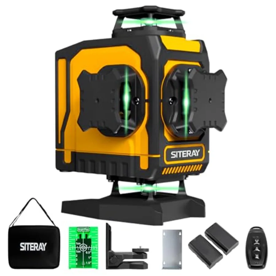 Laser Level Self Leveling 4x360 Line Laser for Construction Precision Layout Work Rechargeable Green 16-Line Lazer Tool with Re
Laser Level Self Leveling 4x360 Line Laser for Construction Precision Layout Work Rechargeable Green 16-Line Lazer Tool with Re