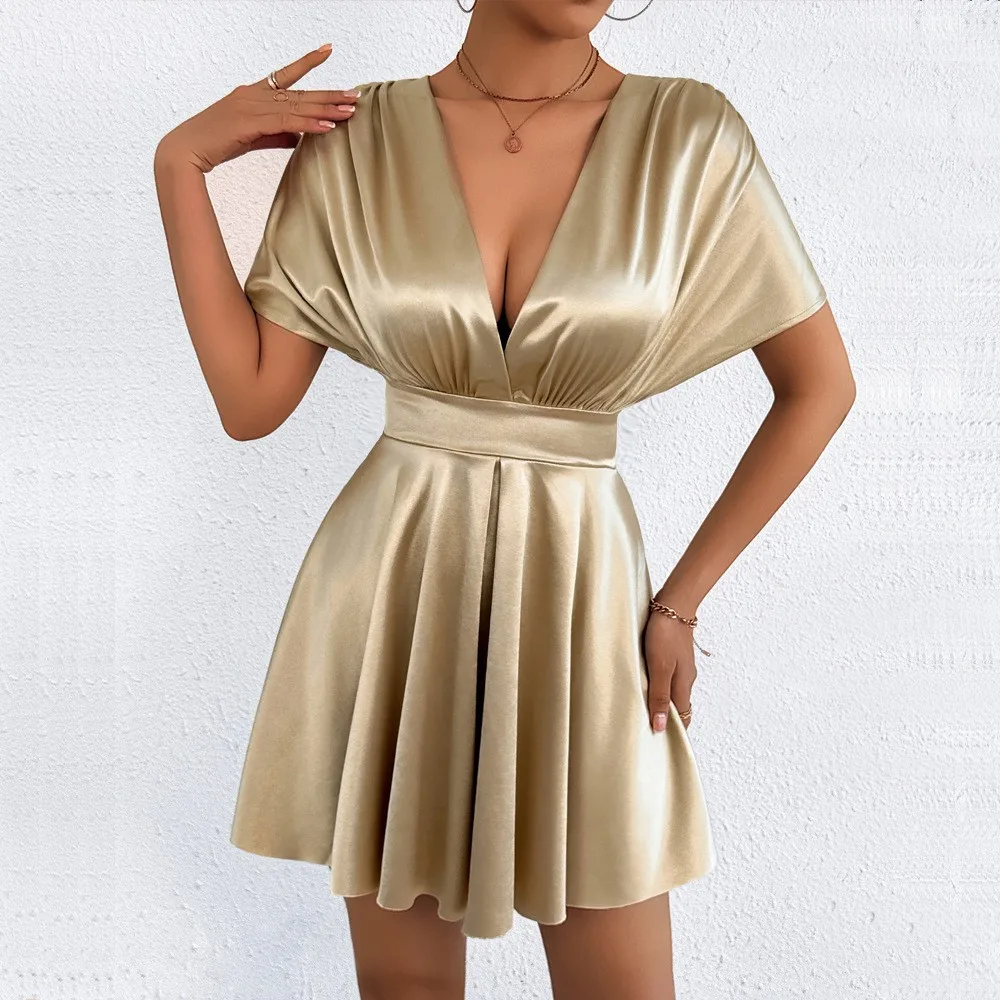 Satin Dress Sleeveless Solid Color Zipper Dresses Fitted Waist Dress A Line Skirt Pleated Waist Mini Dress Wrap Style Cap Sleeve
Satin Dress Sleeveless Solid Color Zipper Dresses Fitted Waist Dress A Line Skirt Pleated Waist Mini Dress Wrap Style Cap Sleeve
