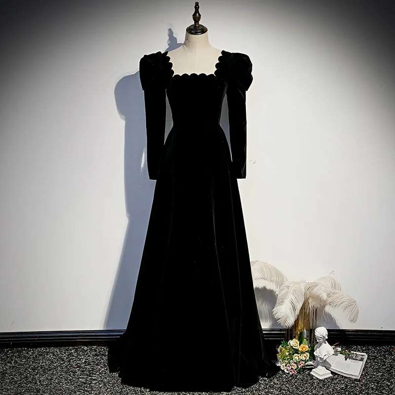 Velvet Evening Dr Women's Host Long Sve Gown Bla Winter Formal High-End Feeling Par Dr Korean Sle Midi Dr
Velvet Evening Dr Women's Host Long Sve Gown Bla Winter Formal High-End Feeling Par Dr Korean Sle Midi Dr