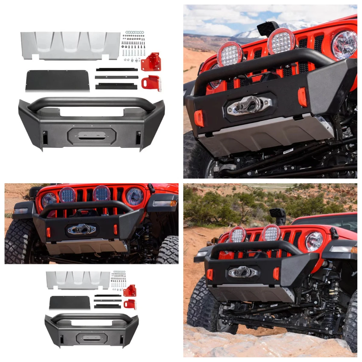 Steel Short Style Winch Mount Tubular Bull Bar Front Bumper with Skid Plate for Wrangler Wrangler JL & Gladiator JT
Steel Short Style Winch Mount Tubular Bull Bar Front Bumper with Skid Plate for Wrangler Wrangler JL & Gladiator JT