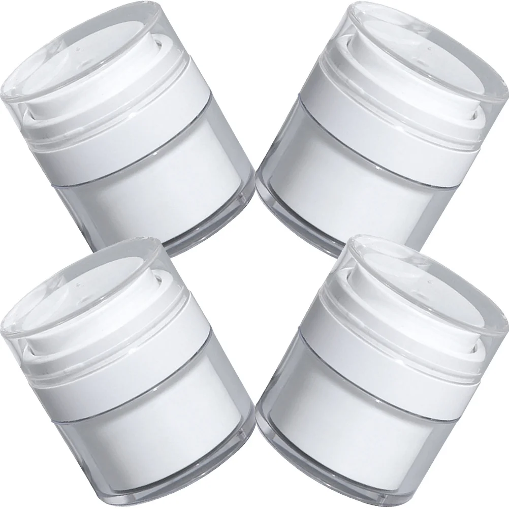 4Pcs Airless Pump Jars Multi-Use Travel Containers for Creams Essential Oils Waterproof Portable Lotion Dispenser Jars
4Pcs Airless Pump Jars Multi-Use Travel Containers for Creams Essential Oils Waterproof Portable Lotion Dispenser Jars