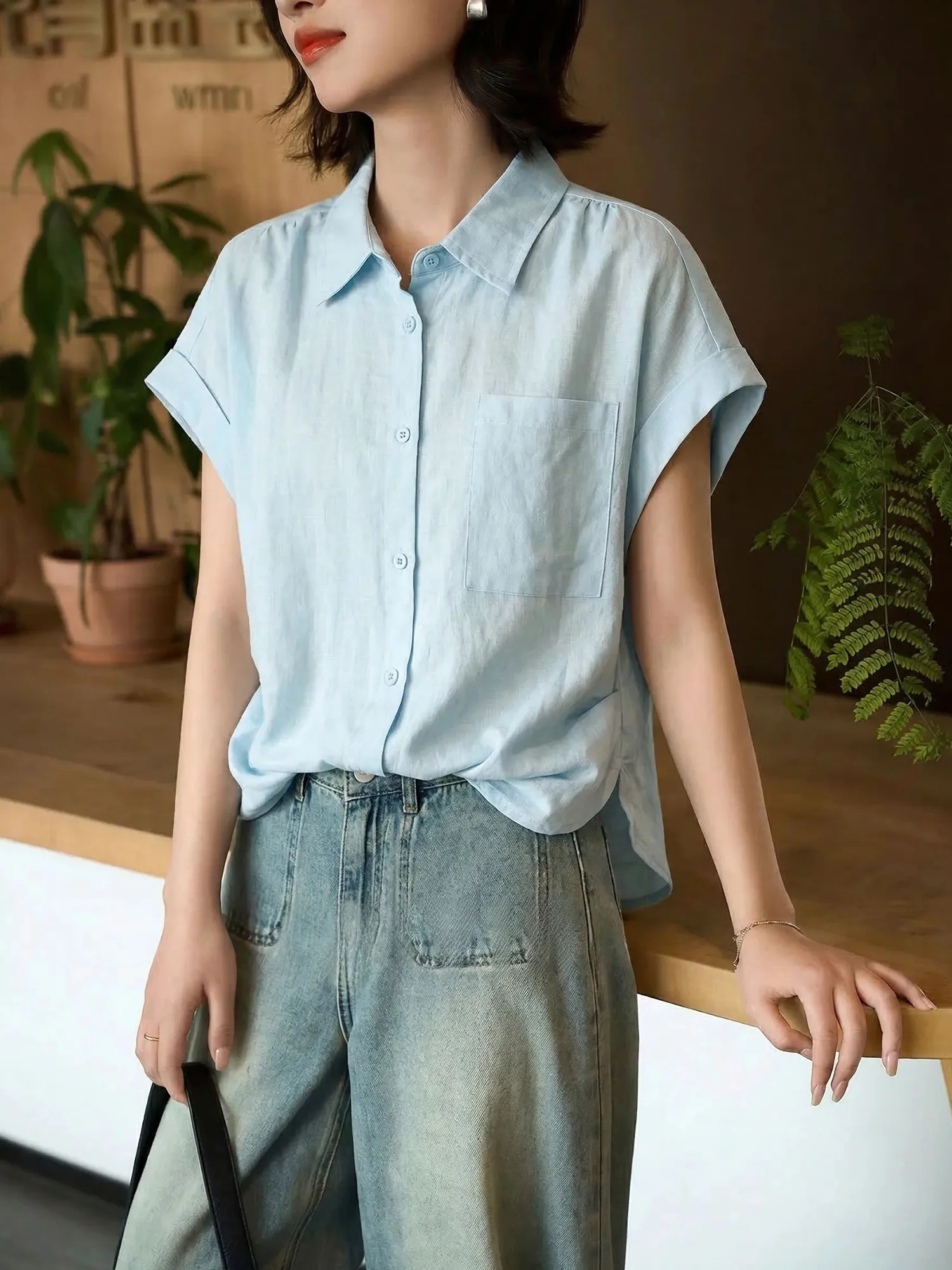 Chivirin Linen Short Sleeve Shirt Women's Loose Casual Style Summer Commute Design Top Quality Polyester Fiber Non-iron Proce...
Chivirin Linen Short Sleeve Shirt Women's Loose Casual Style Summer Commute Design Top Quality Polyester Fiber Non-iron Proce...