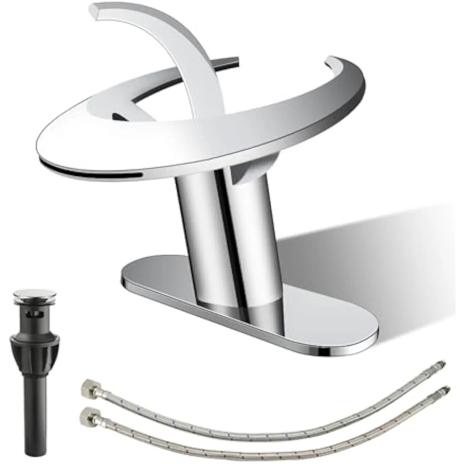 Rainbow Bathroom Sink Faucet Single Hole, Waterfall Vanity Sink Faucet Solid Brass, Single Handle Basin Tap with Pop up Drian Su
Rainbow Bathroom Sink Faucet Single Hole, Waterfall Vanity Sink Faucet Solid Brass, Single Handle Basin Tap with Pop up Drian Su