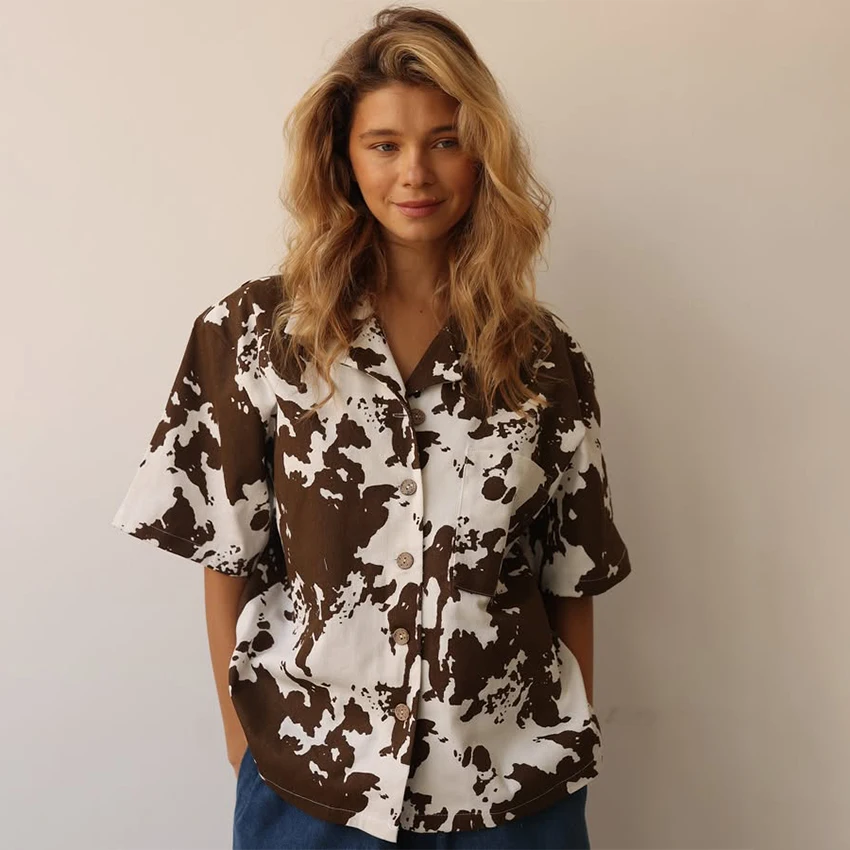 Linad Vintage Print Half Sleeve Coat Summer Street Chic Button Up Jackets Woman Fashion Single-Breasted Tops Ladies 2025 Spring
Linad Vintage Print Half Sleeve Coat Summer Street Chic Button Up Jackets Woman Fashion Single-Breasted Tops Ladies 2025 Spring