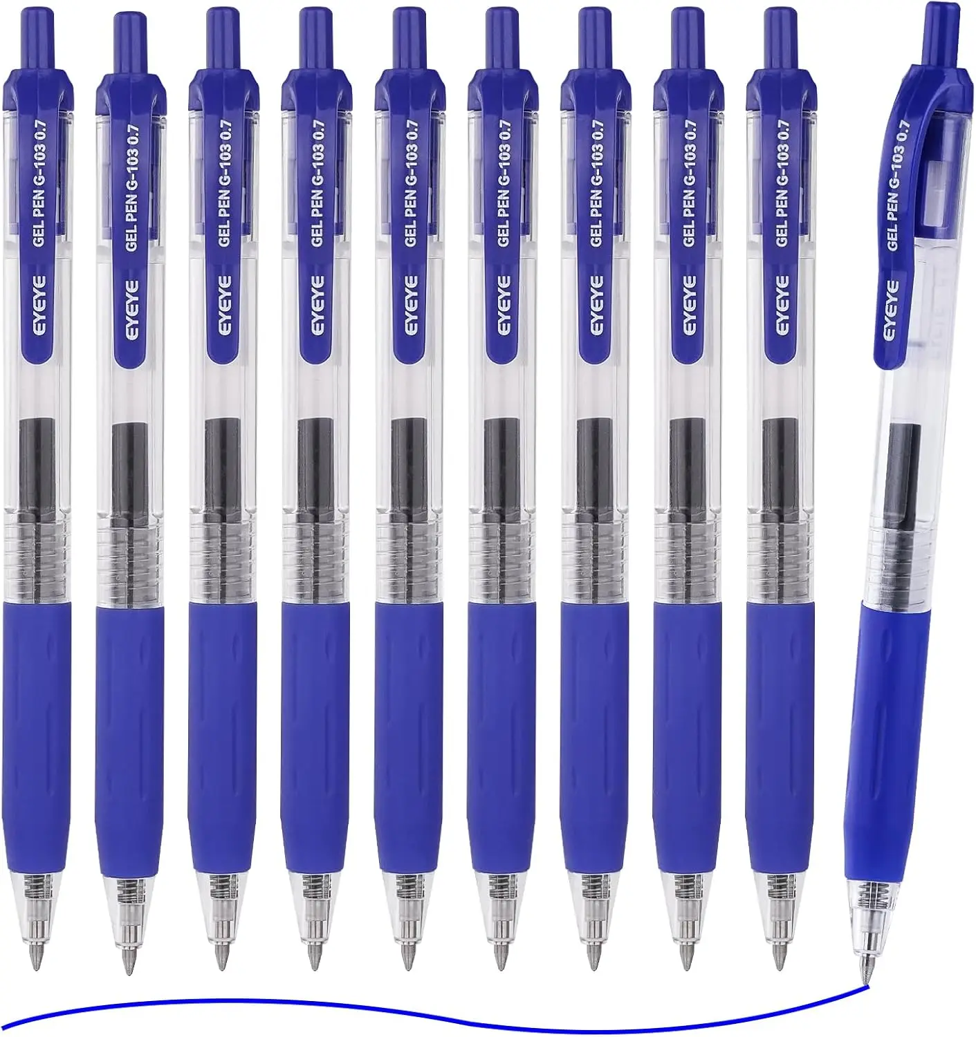 Retractable Gel Pens 0.7mm, 10 Pack Medium Point Blue Ink Pens Quick Drying Smooth Writing for Office School
Retractable Gel Pens 0.7mm, 10 Pack Medium Point Blue Ink Pens Quick Drying Smooth Writing for Office School