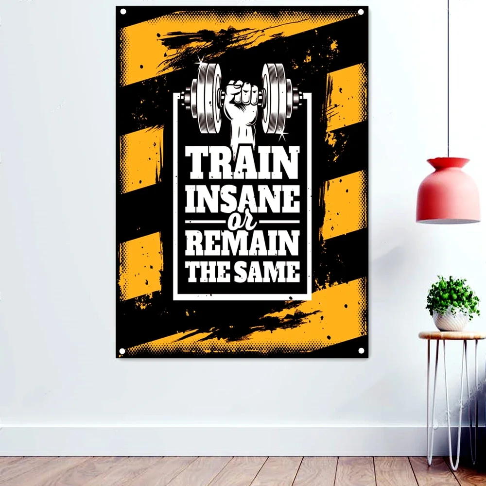 "TRAIN INSANE OR REMAIN THE SAME" Gym Workout Fitness Motivation Quote Poster Wall Art Exercise Wallpaper Banner Flag Wall Decor
"TRAIN INSANE OR REMAIN THE SAME" Gym Workout Fitness Motivation Quote Poster Wall Art Exercise Wallpaper Banner Flag Wall Decor