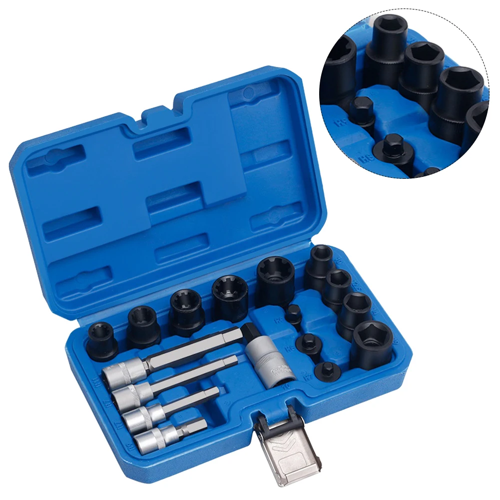 17pcs Brake Caliper Socket Wrench Set Tool 1/2 3/8inch Square Driver 10 Teeth Chrome Vanadium Steel Replacement Equipment
17pcs Brake Caliper Socket Wrench Set Tool 1/2 3/8inch Square Driver 10 Teeth Chrome Vanadium Steel Replacement Equipment