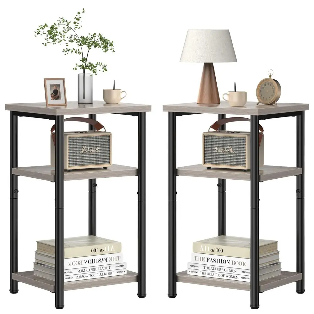 Nightstands Set of 2, Small Side Table for Small Spaces, 3 Tier Tall Bedside Table with Open Shelf and Adjustable Feet for Livi
Nightstands Set of 2, Small Side Table for Small Spaces, 3 Tier Tall Bedside Table with Open Shelf and Adjustable Feet for Livi