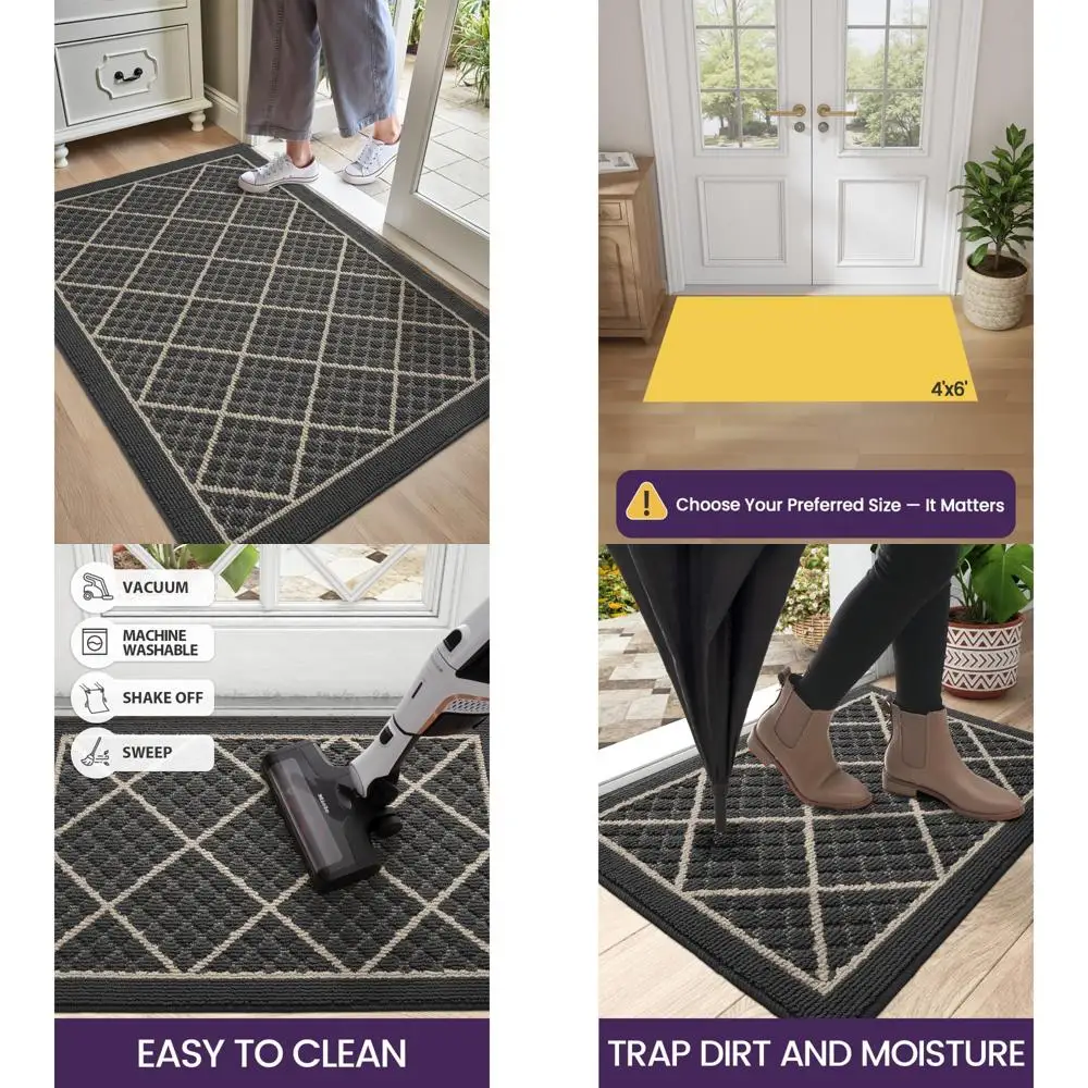 48x72 Inch Non-Slip Absorbent Door Mat, Low Profile Thin Washable Mat for Home Entrance and Garage
48x72 Inch Non-Slip Absorbent Door Mat, Low Profile Thin Washable Mat for Home Entrance and Garage
