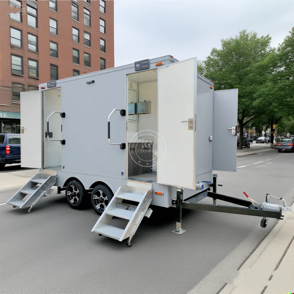 China Manufacturer Mobile Toilet Outdoor Luxury Portable Toilets Trailer Price 4 Stall Portable Restroom Trailer for Sale 
China Manufacturer Mobile Toilet Outdoor Luxury Portable Toilets Trailer Price 4 Stall Portable Restroom Trailer for Sale