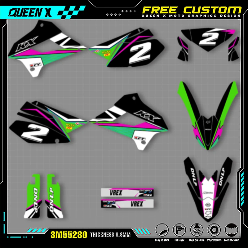 QUEEN X MOTO новые мотоциклетные графические защитные наклейки для KAWASAKI KX250 250 2008-2021 002
QUEEN X MOTO новые мотоциклетные графические защитные наклейки для KAWASAKI KX250 250 2008-2021 002
