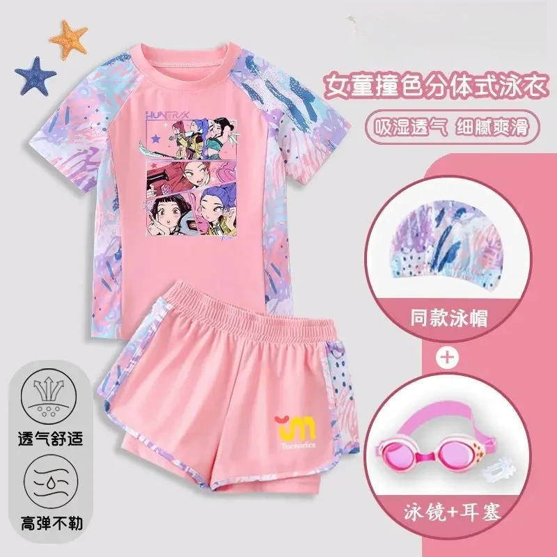 Комплект из двух предметов для девочек с мультяшным принтом: купальник с коротким рукавом и шорты, плавательная шапочка и очки для плавания, детский пляжный купальный костюм
Комплект из двух предметов для девочек с мультяшным принтом: купальник с коротким рукавом и шорты, плавательная шапочка и очки для плавания, детский пляжный купальный костюм