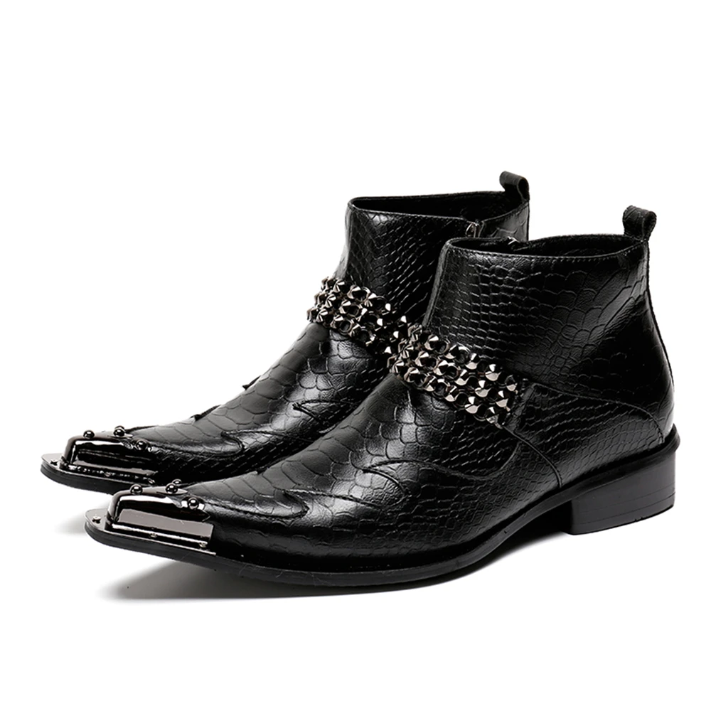 Black Rhinestones With Metal Zipper Genuine Leather High Heels Pointed Toe Boot Male Plus Size Party Wedding Business Dress Shoe
Black Rhinestones With Metal Zipper Genuine Leather High Heels Pointed Toe Boot Male Plus Size Party Wedding Business Dress Shoe