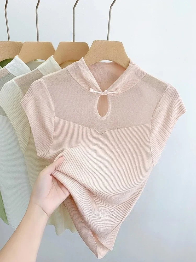 Pop Basic Lace Mesh Solid Thin Summer Pullover Women Female Knitted Ribbed Sweater Slim Short Sleeve Bodycon Sweater
Pop Basic Lace Mesh Solid Thin Summer Pullover Women Female Knitted Ribbed Sweater Slim Short Sleeve Bodycon Sweater