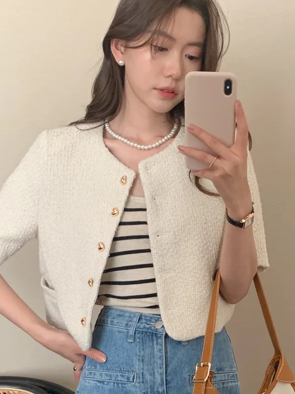 Ele ort Sve Outerwear Women's Summer New Gentle Sle High-End Sensation Ladylike ort Length Top Faionable
Ele ort Sve Outerwear Women's Summer New Gentle Sle High-End Sensation Ladylike ort Length Top Faionable