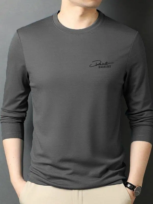 Мужская хлопковая футболка с длинным рукавом и круглым вырезом, высококачественная, модная, осенне-зимняя, делового стиля, удобная, мягкая, повседневная, базового кроя.
Мужская хлопковая футболка с длинным рукавом и круглым вырезом, высококачественная, модная, осенне-зимняя, делового стиля, удобная, мягкая, повседневная, базового кроя.