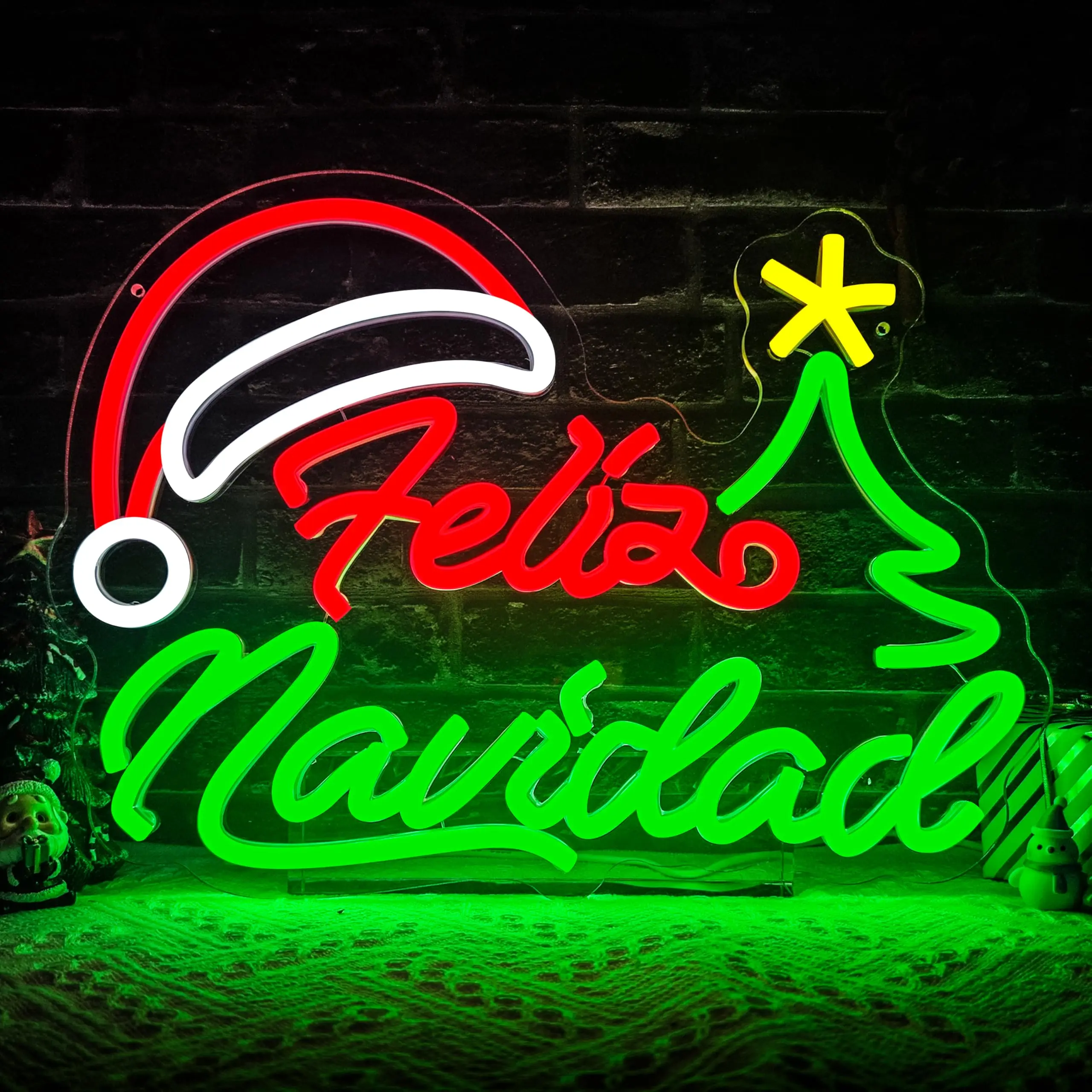 Feliz Navidad Neon Sign Dimmable Merry Christmas Tree Wall Decor Mexican Christmas Light Up Sign for Bedroom Living Room Kids
Feliz Navidad Neon Sign Dimmable Merry Christmas Tree Wall Decor Mexican Christmas Light Up Sign for Bedroom Living Room Kids