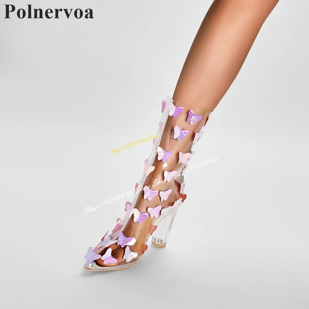 Clear PVC Butterfly Decor Transparent Heel Boots Chunky High Heel Women Shoes Back Zipper Pointed Toe 2024 Zapatos Para Mujere
Clear PVC Butterfly Decor Transparent Heel Boots Chunky High Heel Women Shoes Back Zipper Pointed Toe 2024 Zapatos Para Mujere