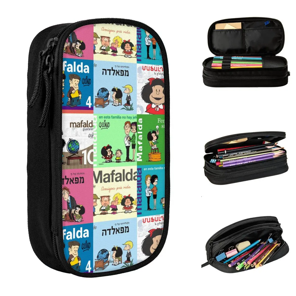 Mafalda Cartoon Pencil Cases Anime Pen Holder Bag Student Large Storage Office Gifts Pencilcases
Mafalda Cartoon Pencil Cases Anime Pen Holder Bag Student Large Storage Office Gifts Pencilcases