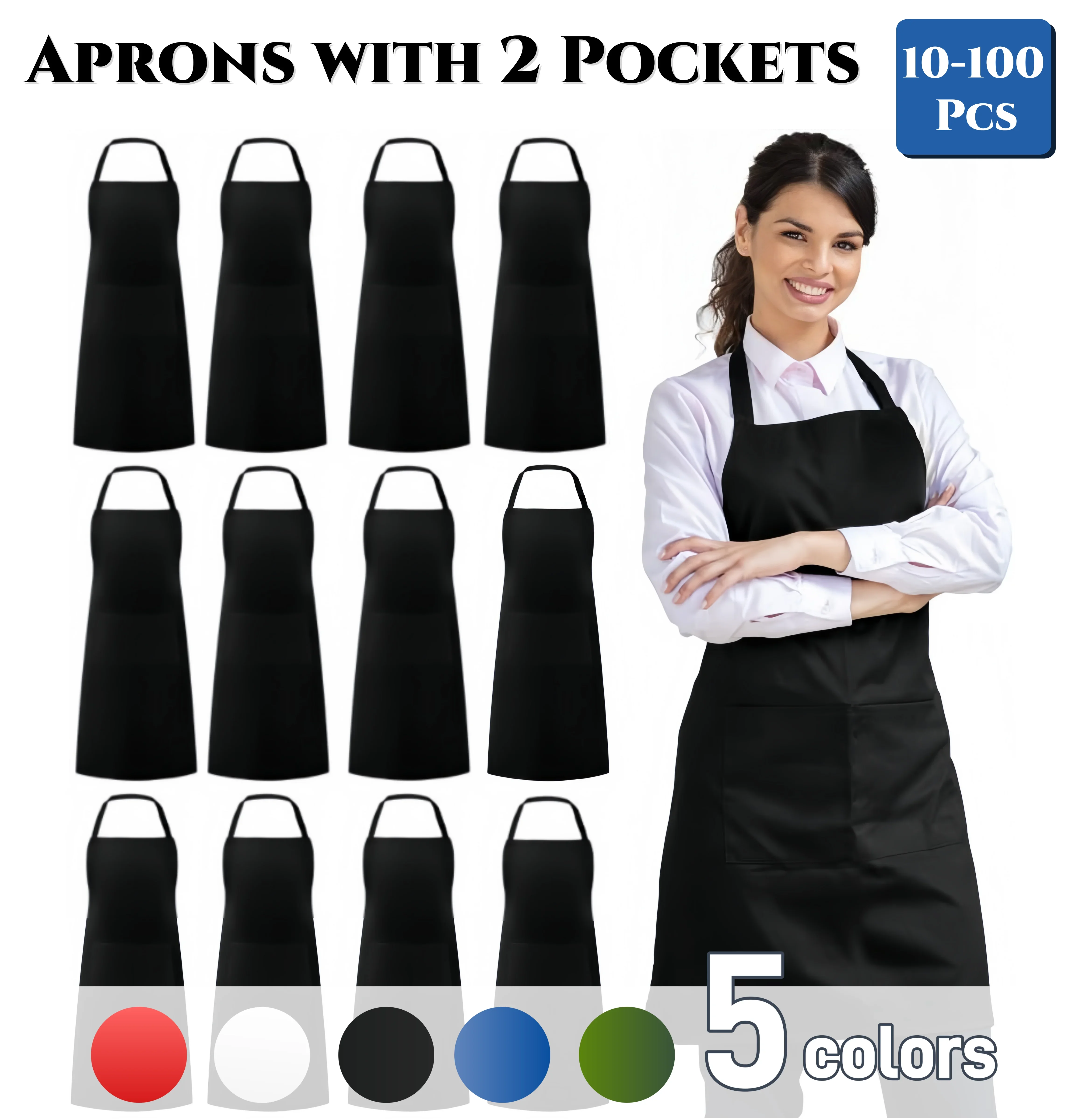 10-100Pcs Bib Aprons with 2 Pockets Unisex Chef Apron Kitchen Aprons Painting Sewing Easter Cookie Party Server Aprons for Adult
10-100Pcs Bib Aprons with 2 Pockets Unisex Chef Apron Kitchen Aprons Painting Sewing Easter Cookie Party Server Aprons for Adult
